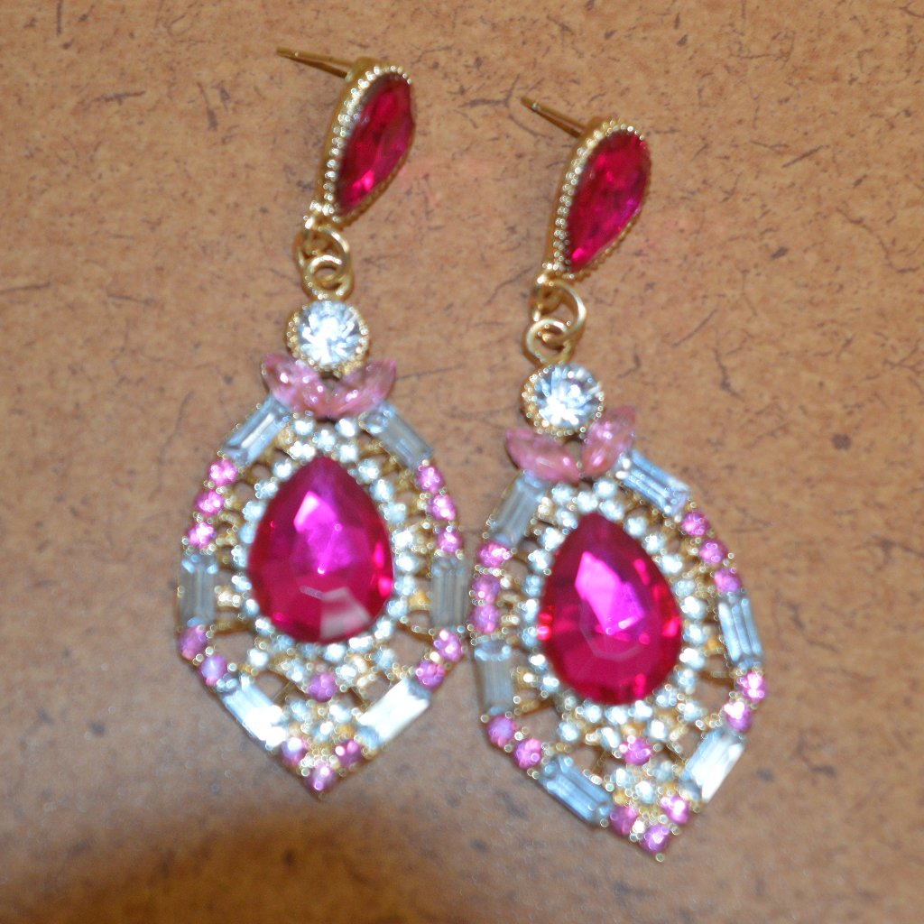 Ruby Red Ear Rings